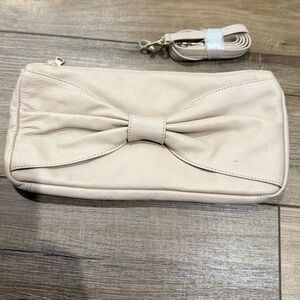 Elegant Ivory Kate Cream Clutch Bag with Cute Bow Detail on Front